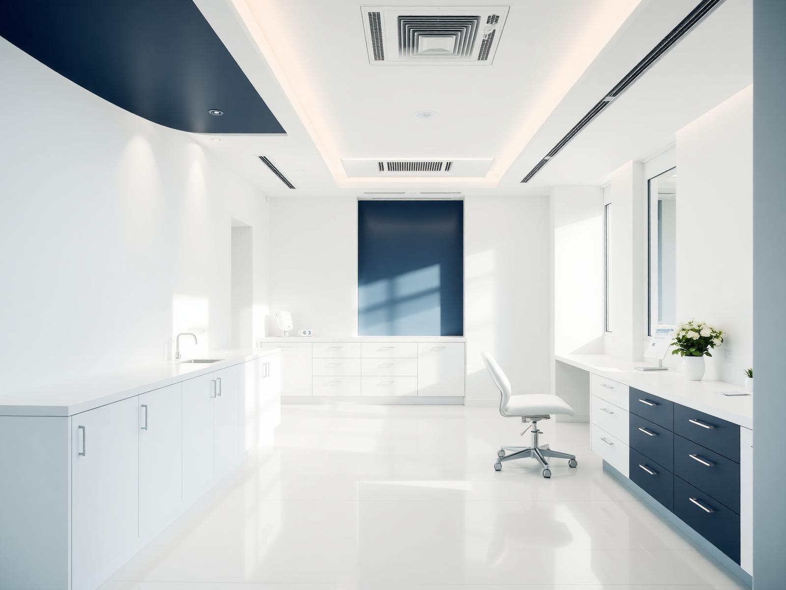 Interior de clínica dental moderna con luz natural